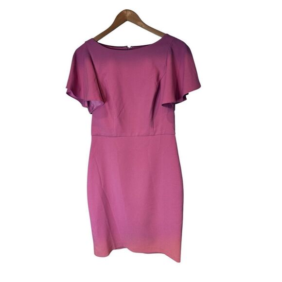 White House black market mauve flutter sleeve sheath dress sz 4 - Picture 1 of 7
